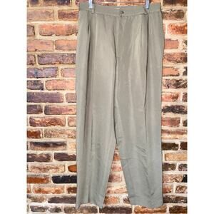 Pantasia Vintage Olive Army Green High Waisted Trouser Pants Women's Size 16W